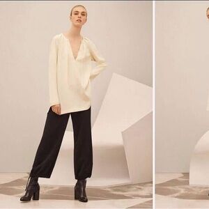 BABATON Black Wide-Leg Drawstring Pants